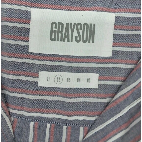 Grayson Frank & Eileen Hero Long Sleeve Button Top Striped Gray Women's 2 Small‎ - Picture 2 of 10